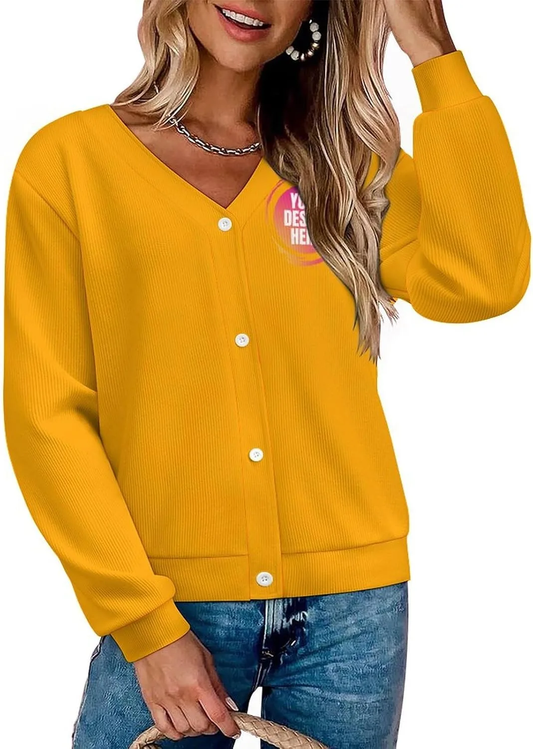 

Свитер с индивидуальным дизайном для мужчин и женщин, открытый спереди