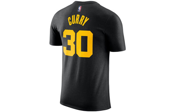 Футболка Men's Nike Golden State Warriors Curry Numeric Alphabet Pure Cotton Round Neck Pullover Short Sleeve Black T-Shirt, мультиколор — фото 2