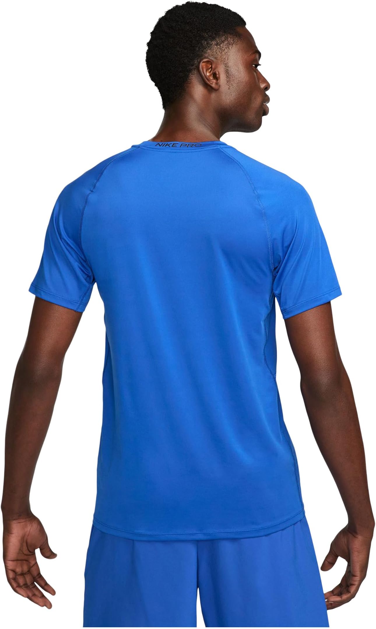 Топ Nike Pro Dri-FIT Slim Short Sleeve Top, цвет Game Royal/Black — фото 2