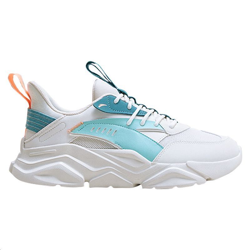 Anta Life Collection Противоскользящие Поддерживающие Легкие Полувысокие Беговые Кроссовки Мужские Бело-Голубые, Цвет: Слоновая Кость/Речной Голубой/Шелковый Сине-Зеленый — фото 2