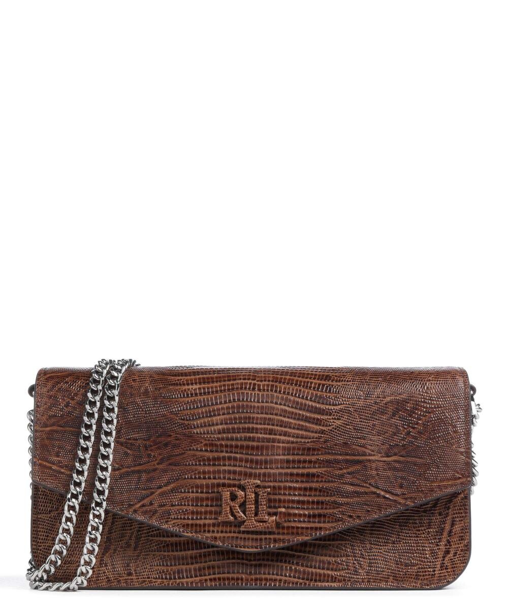 

Сумка на плечо из тисненой яловой кожи Lauren Ralph Lauren, коричневый