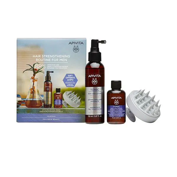 

Эффективный уход при выпадении волос Hair Strengthening Men Apivita, 1 UD