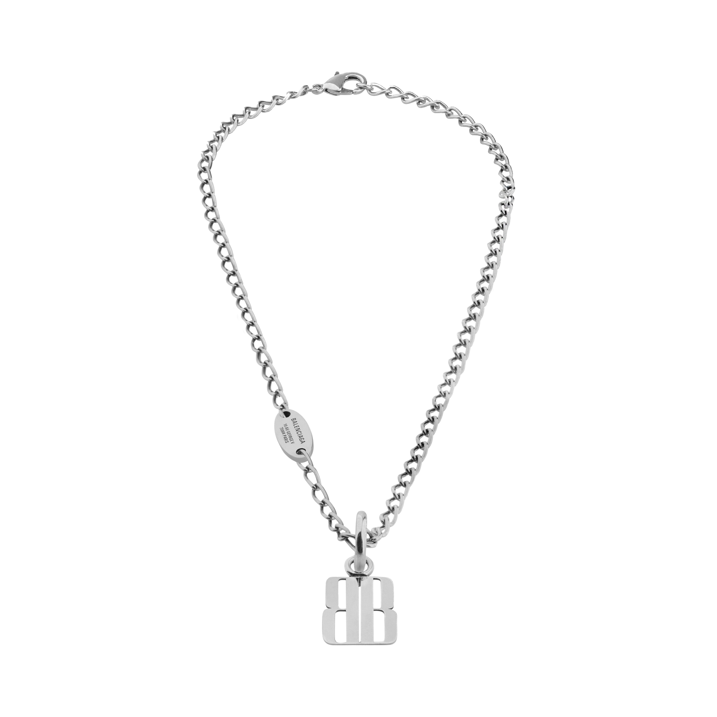 

Нано тонкое ожерелье BALENCIAGA, серебряный