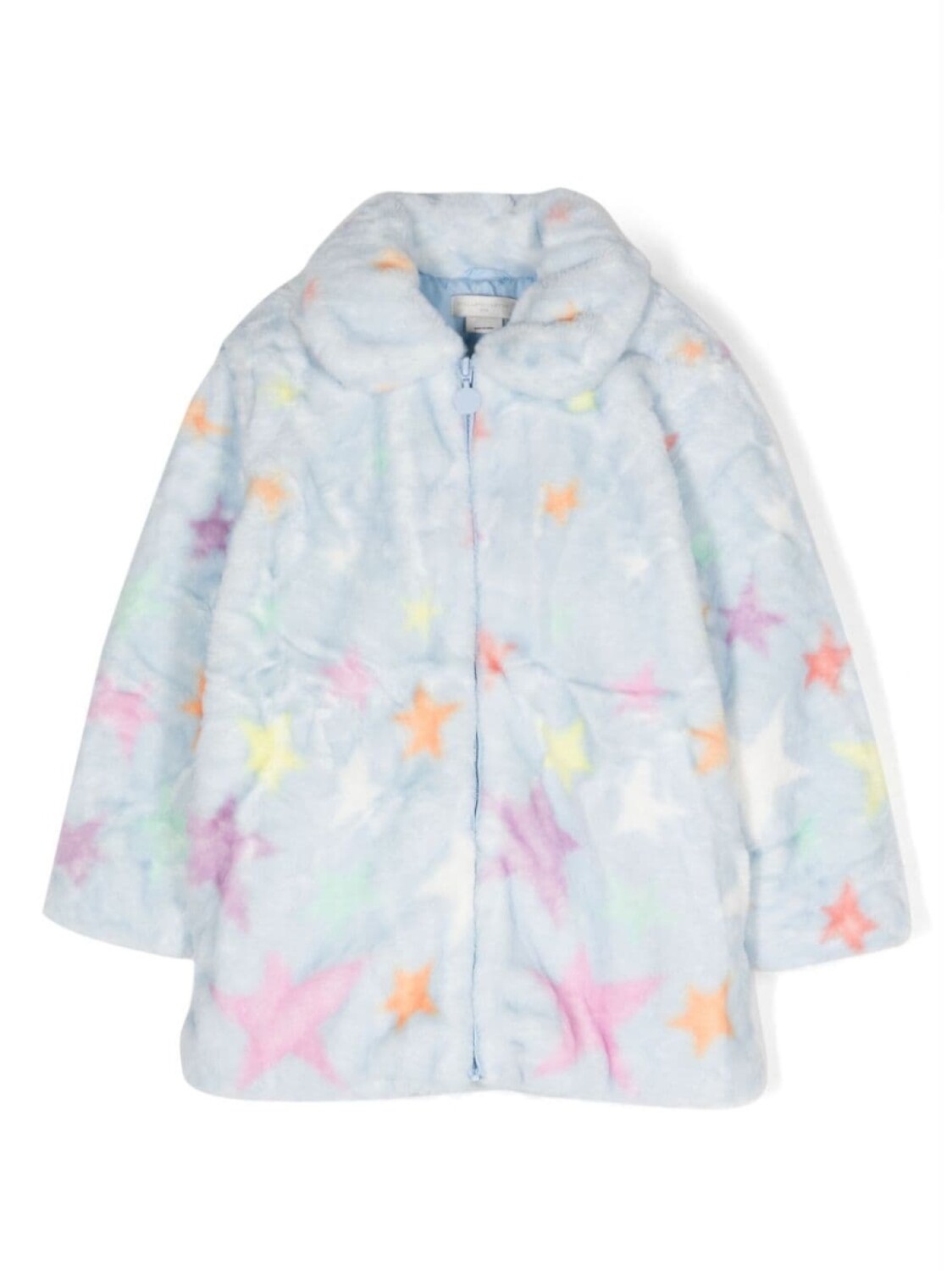 

Stella McCartney Kids шуба из овчины с принтом, синий
