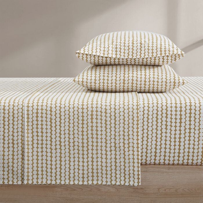 

Комплект простыней из хлопкового бежевого цвета Marimekko Pikku Rasymatto, Queen, коричневый/бежевый