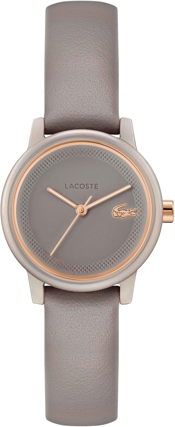 

Lacoste.12.12 Swift женские часы с 3H кварцевым механизмом, кожаный ремешок - водонепроницаемость до 3ATM/30 метров - современный, стильный хронометр - подарок для нее, Taupe