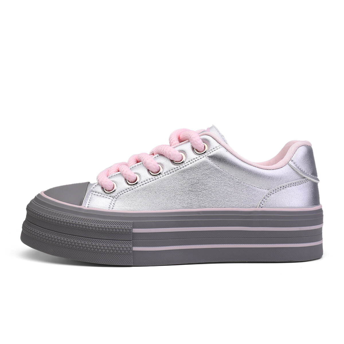 

Кеды, скейтборд обувь женская низкая серебряный Deerway, цвет Silver Pink
