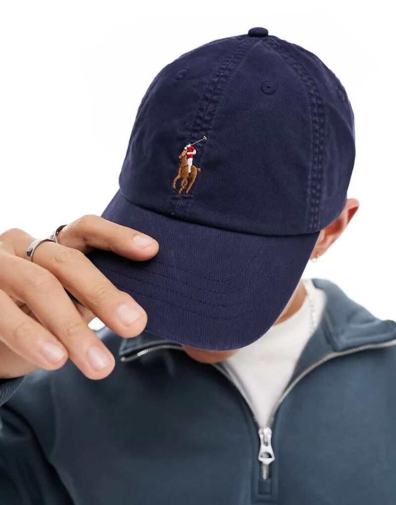 

Темно-синяя бейсболка из твила с логотипом Polo Ralph Lauren