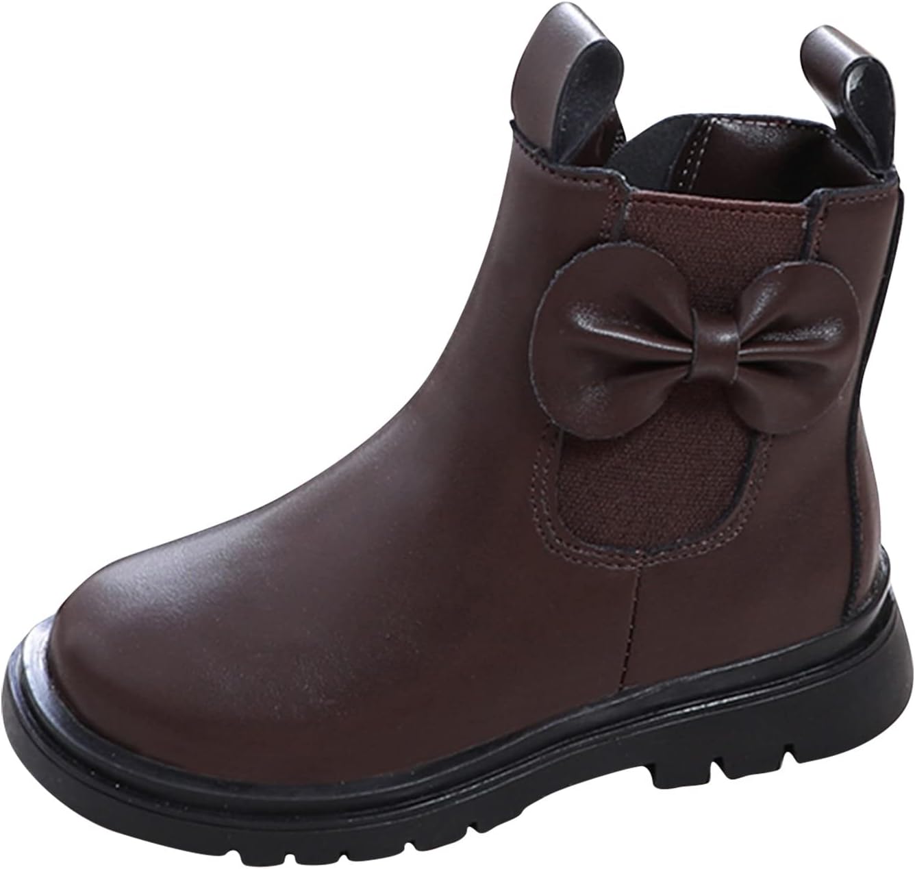 

Generic ДДетские кожаные ботинки одонепроницаемые короткие зимние ботинки для малышей для девочек и мальчиков, черные ботильоны с нескользящей подошвой, первые прогулочные обувь для детей