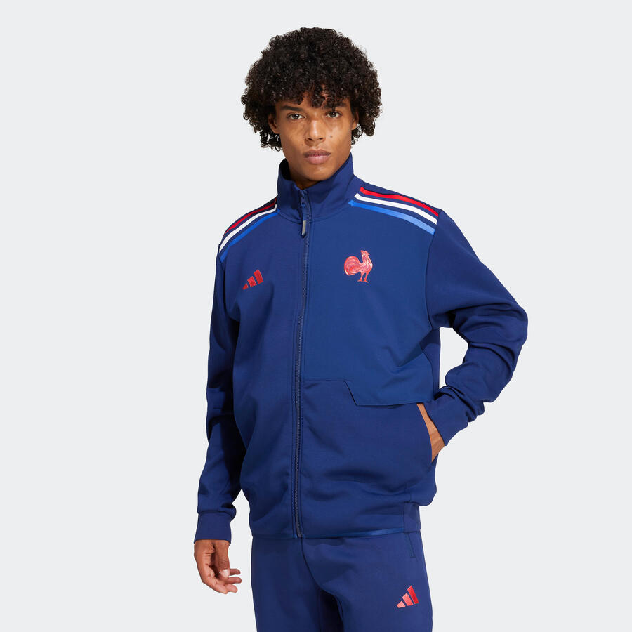 ADIDAS Женская/мужская тренировочная куртка для регби - FFR, цвет: синий — фото 4