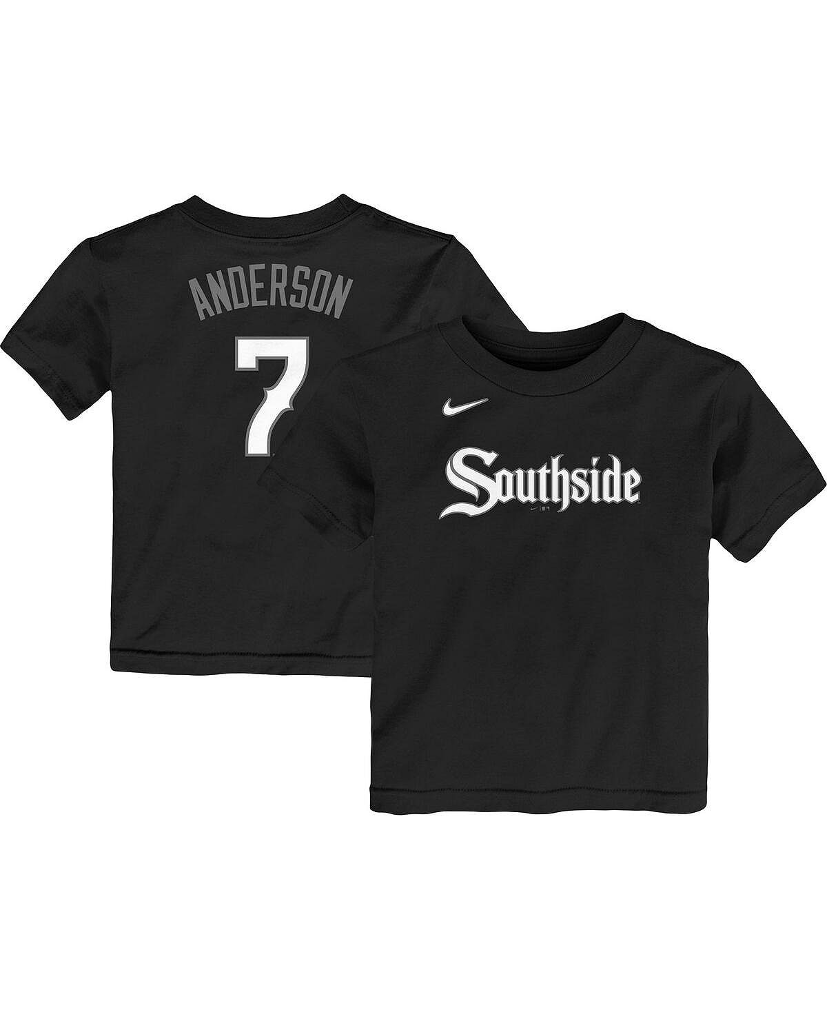 

Черная футболка унисекс Tim Anderson Chicago White Sox City Connect с именем и номером для малышей Nike, Черный, Черная футболка унисекс Tim Anderson Chicago White Sox City Connect с именем и номером для малышей Nike