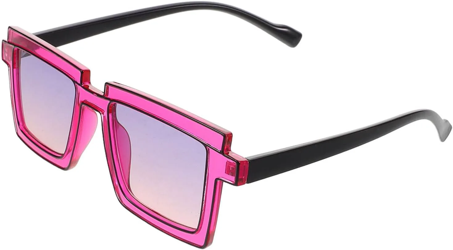 

Ретро-солнцезащитные очки для женщин с флуоресцентной защитой, стильный мультяшный дизайн, удобная посадка для дневного ношения и защиты от УФ-излучения BIUDECO, Rosy