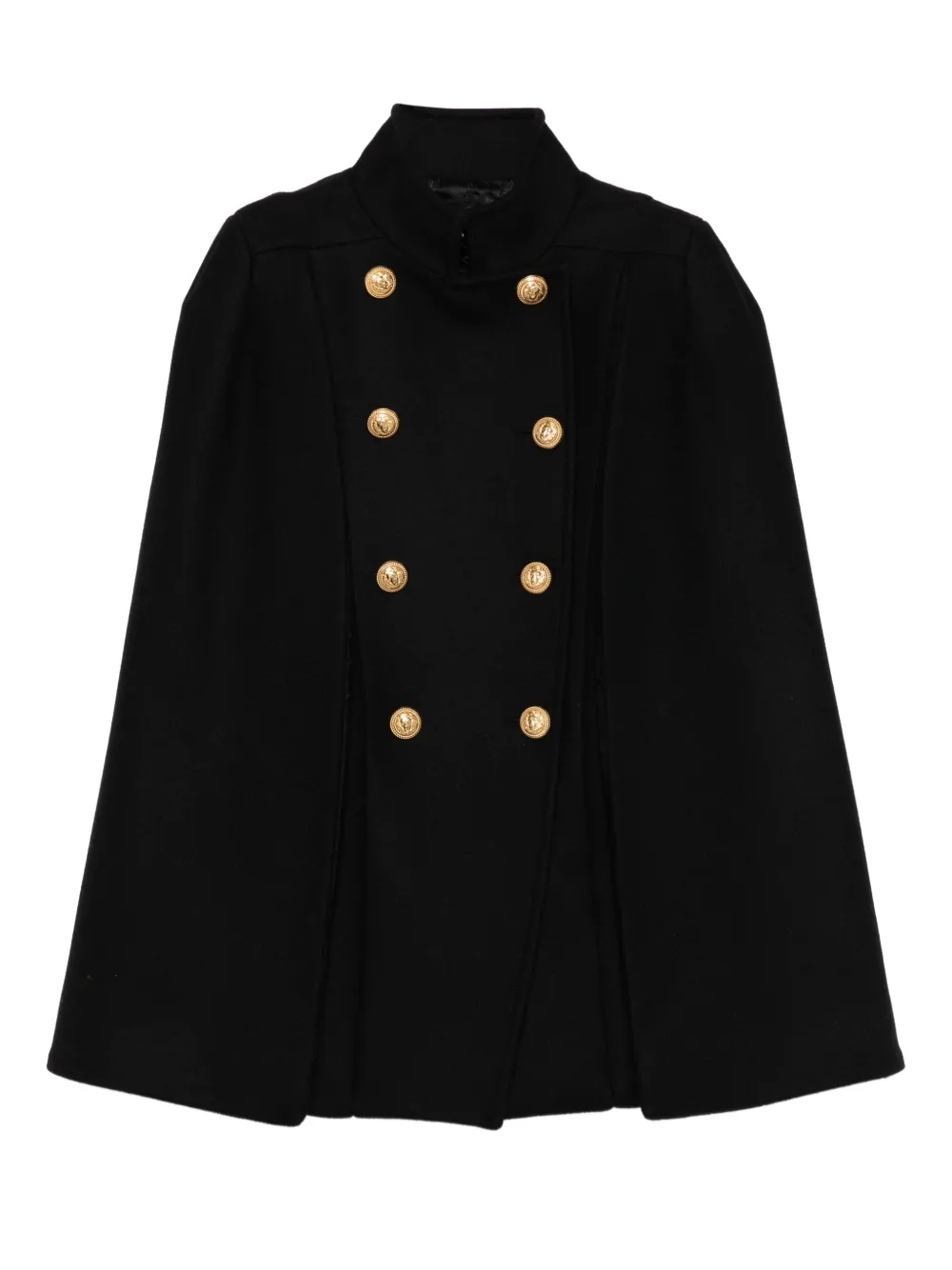 

Кейп из смесовой шерсти Balmain Kids, черный