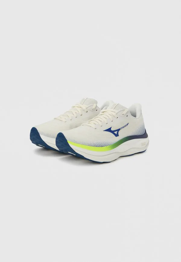 Кроссовки для бега по шоссе wave sky 9 Mizuno, Snow White/Surf The Web/Lightning Yellow — фото 2