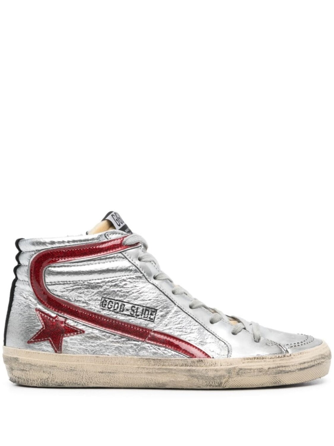 Golden Goose кеды Slide Classic, серебристый