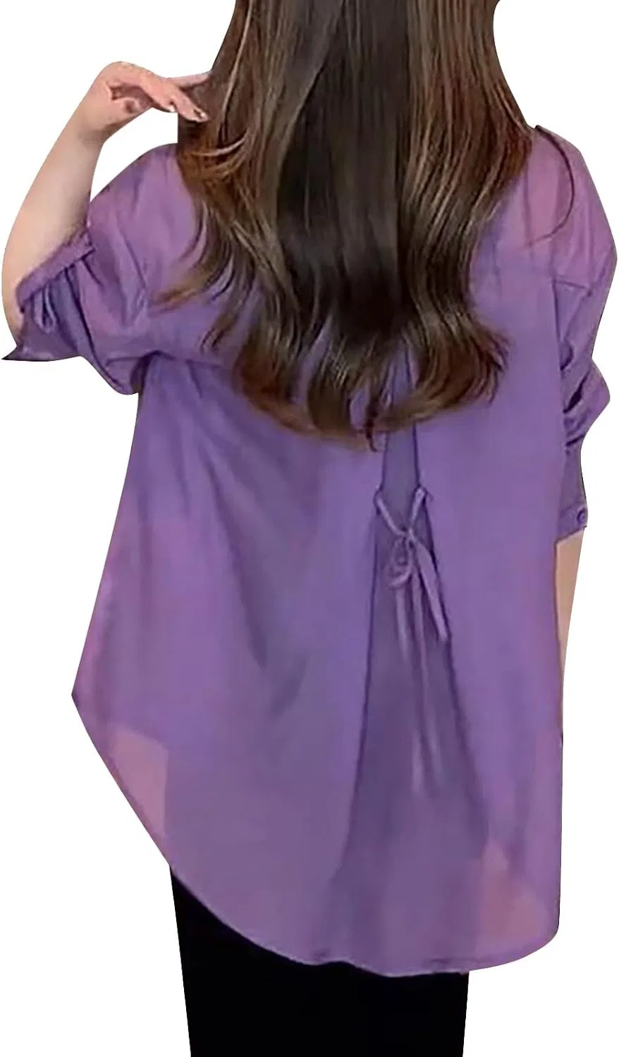 Блуза шифоновая легкая, Summer Chiffon Shirt, фиолетовый