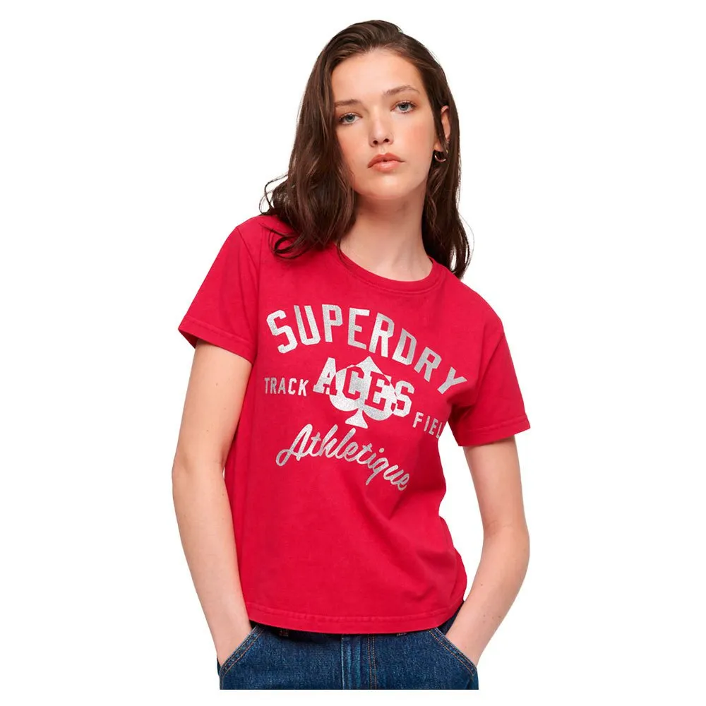 

Футболка Superdry College Scripted Graphic, красный