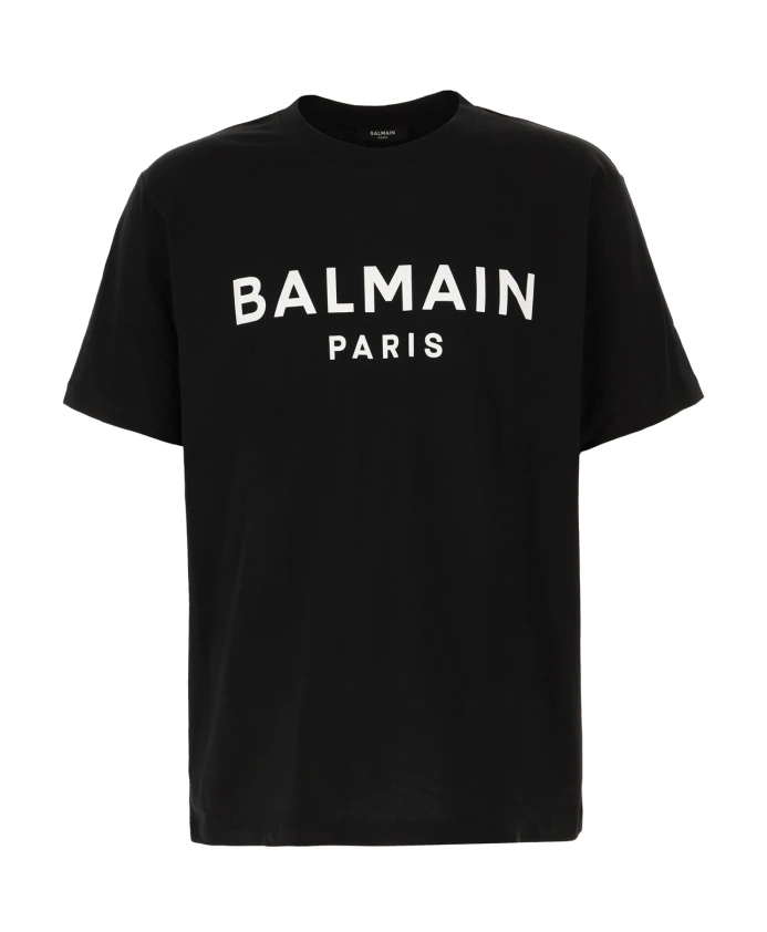 Повседневная хлопковая футболка для мужчин Balmain, черный