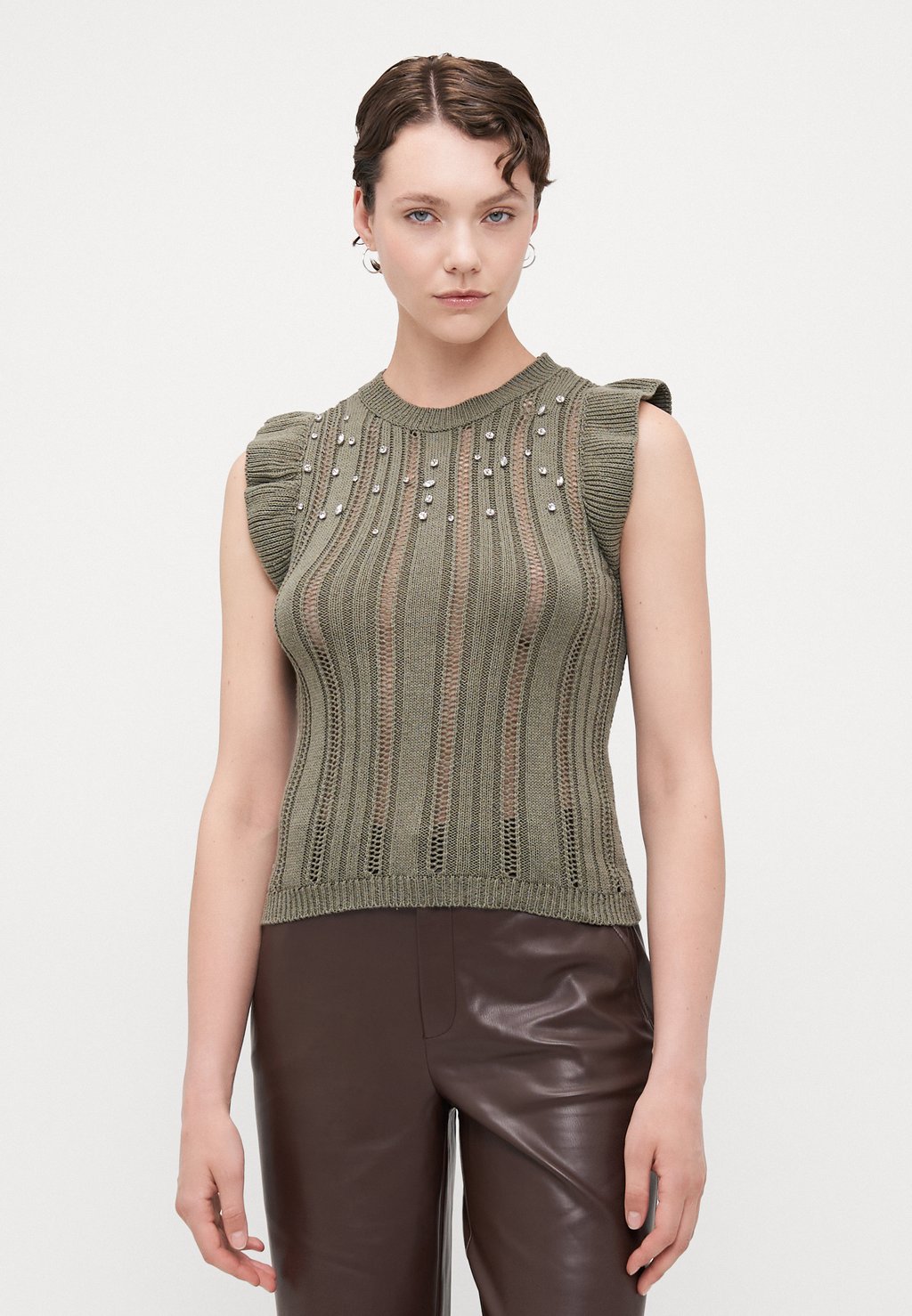 

Футболка с принтом ONLNEWTULLE LIFE FRILL BLING ONLY Tall, цвет Kalamata Melange