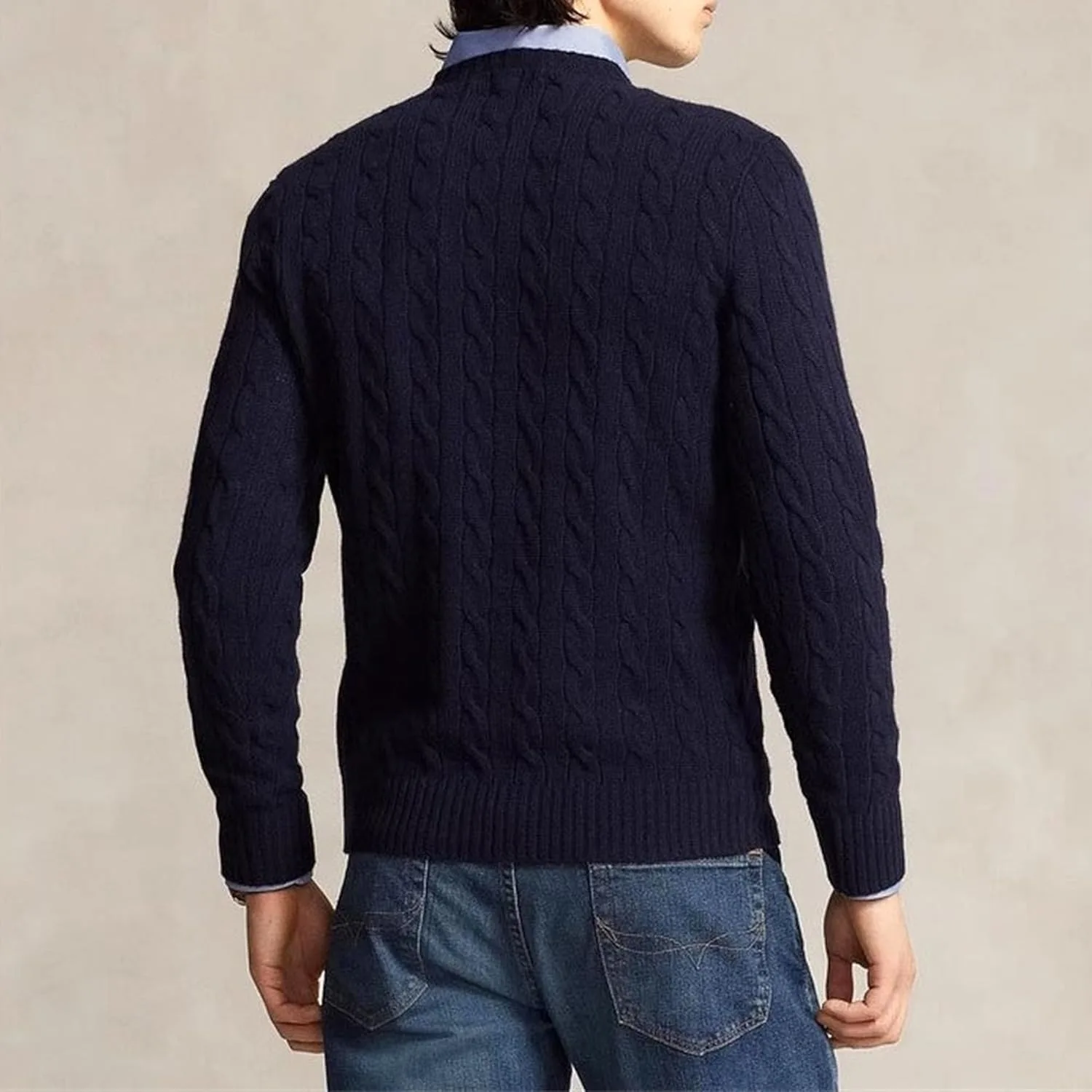 Мужской свитер Crewneck Slim Fit с узором Twist, легкий, для осени и зимы — фото 3