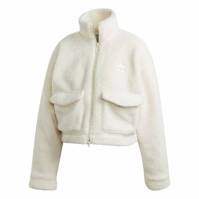 Adidas Originals Тедди куртка бархатная женская белая, White — фото 3