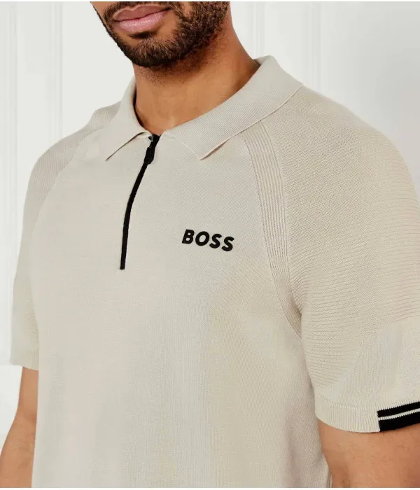 Поло K_Perform-Max_PL slim fit Boss Green, бежевый — фото 4