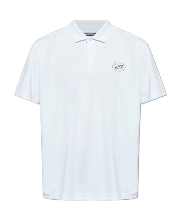 

Поло с логотипом Emporio Armani Ea7, белый