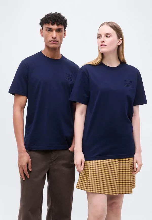 Футболка Lacoste Унисекс, Однотонная, темно-синий — фото 3