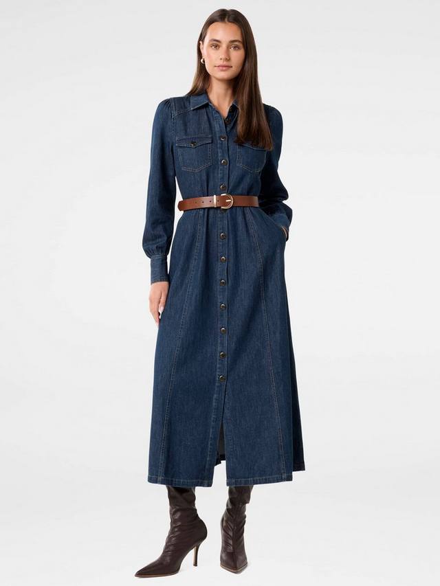 

Платье-рубашка из джинсовой ткани elizabeth Forever New, цвет Dark Wash