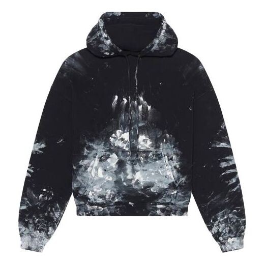 

Свитер printing fleece hoodie black Balenciaga, черный