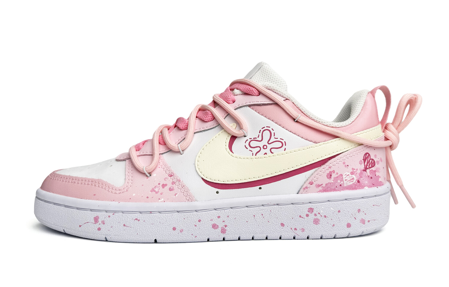 

Кроссовки Nike Court Borough Series Skateboard Shoes Women's Low-Top Pink White