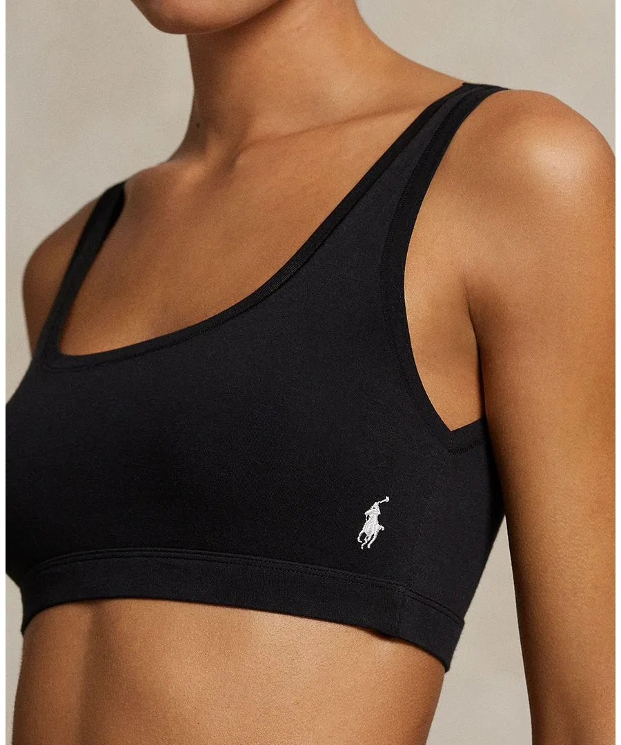 Женский бюстгальтер-топ с полным покрытием 4P0498 Polo Ralph Lauren, черный — фото 3