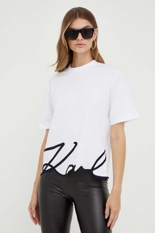 

Хлопковая футболка Karl Lagerfeld, белый