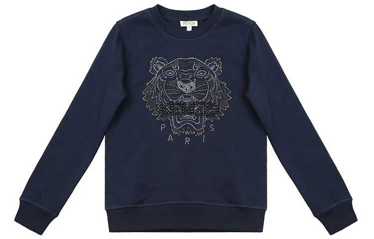 Детский свитшот с круглым вырезом KENZO, темно-синий