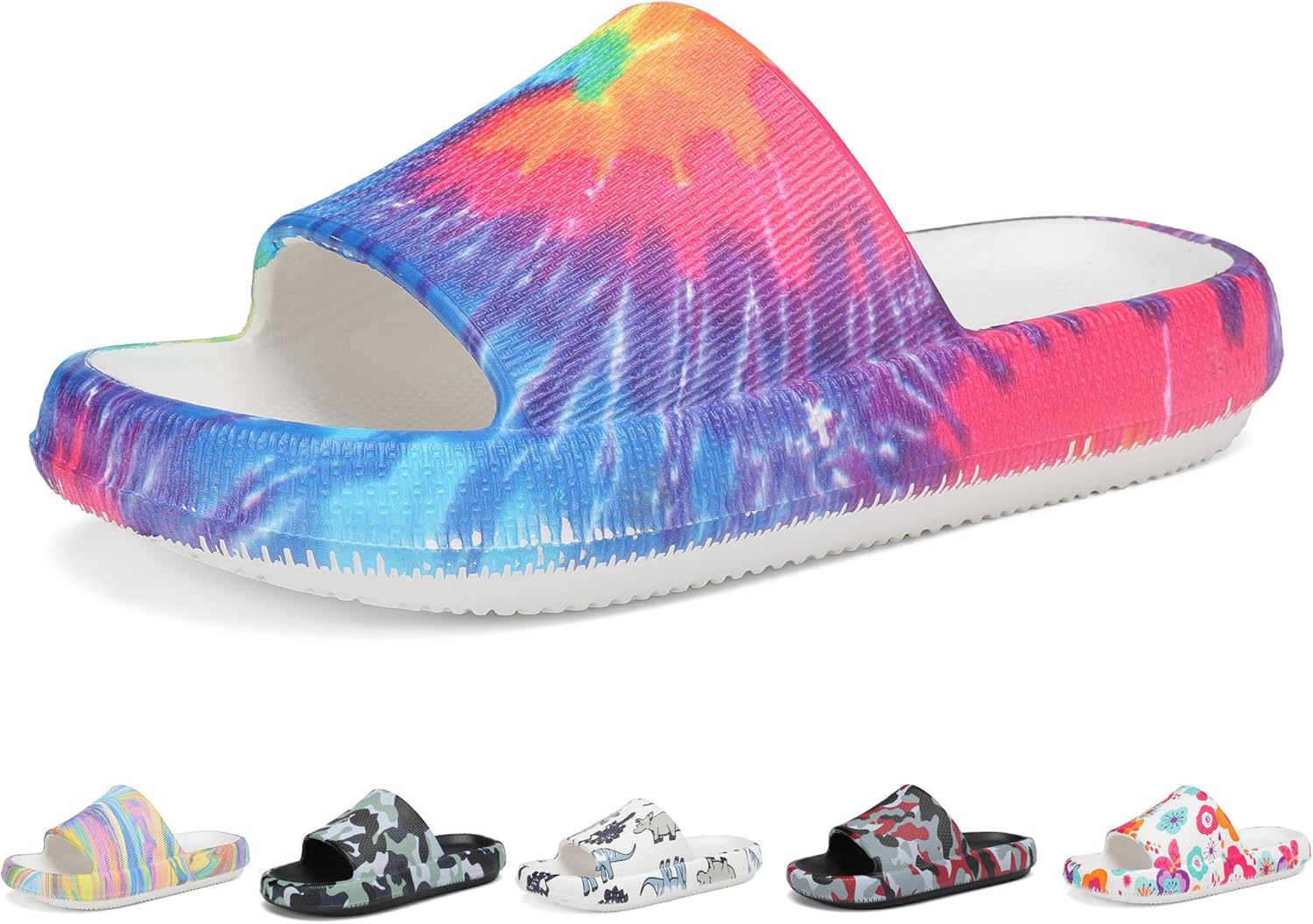 

Детские шлепанцы Tormigo Boys and Girls Cloud Wide - Нескользящие летние тапочки, легкие, для пляжа, бассейна и душа, Rainbow