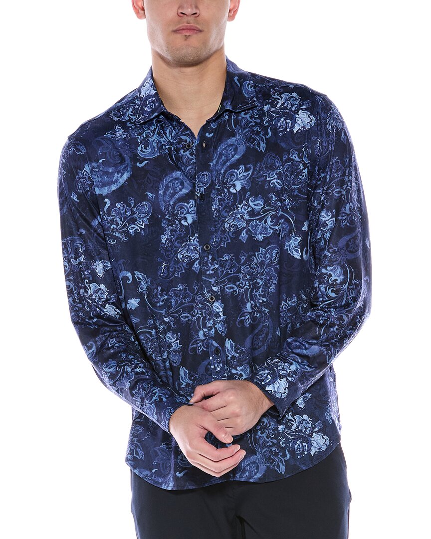 

Роберт Грэм Каталано Классическая трикотажная рубашка Robert Graham, синий