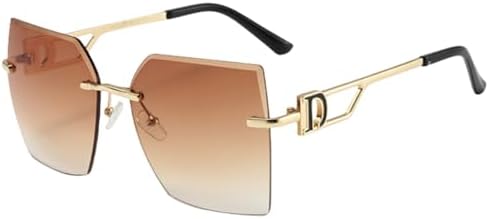 

Модные женские солнцезащитные очки большого размера без оправы для женщин и мужчин, ретро-очки, солнцезащитные очки для женщин, защита от ультрафиолета UV400 MTZJH, C3