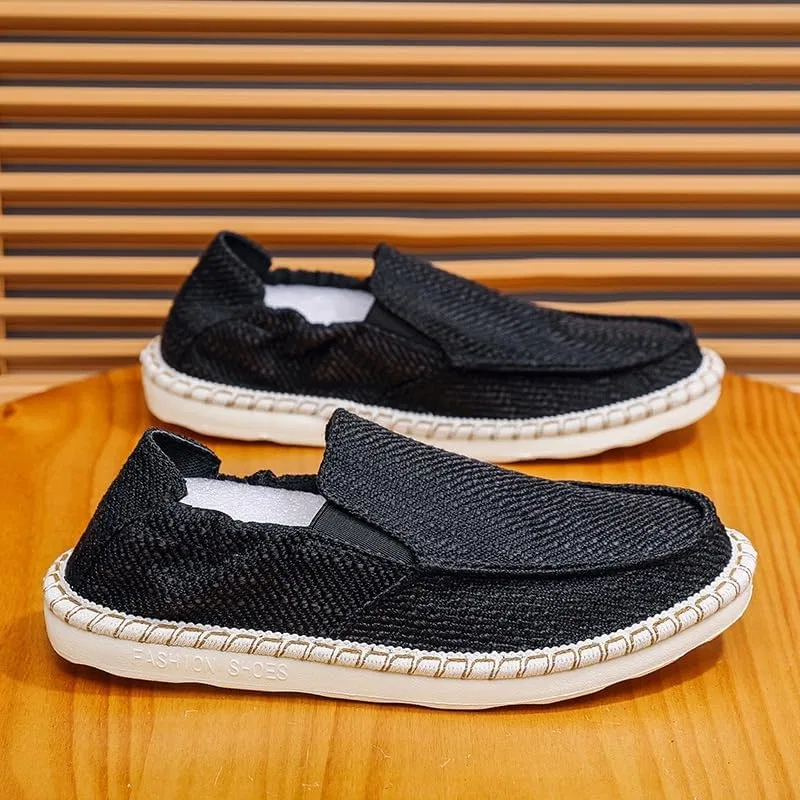 Лоферы мужские дышащие парусиновые, Slip-On, Black HoaloX — фото 2