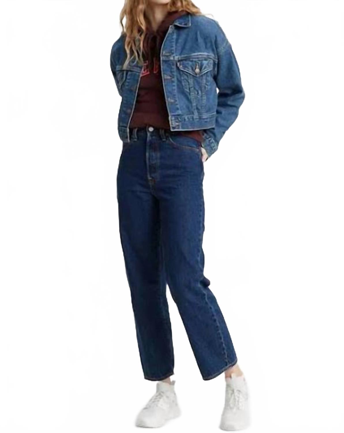 

Прямые джинсы с завышенной талией до щиколотки в синем цвете Levi's