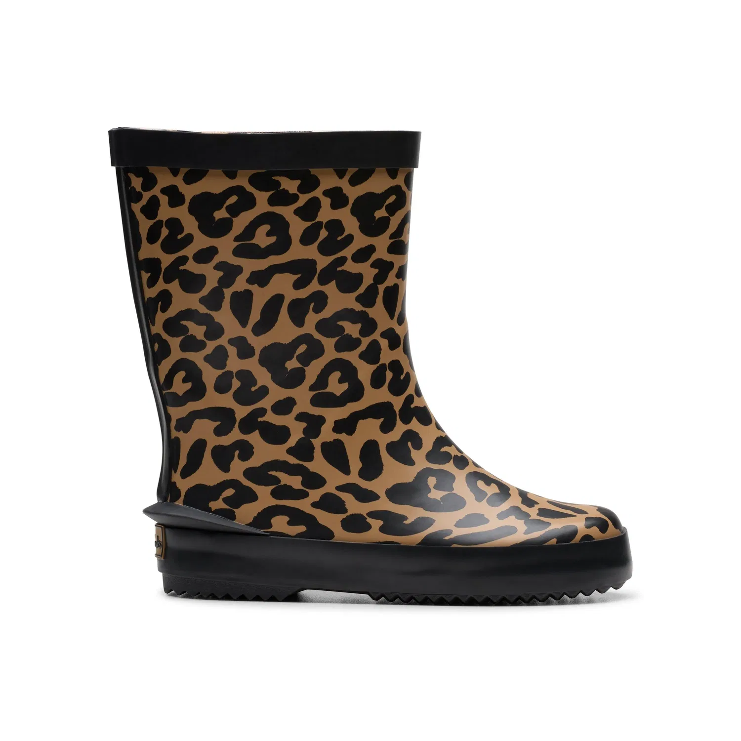 Детские сапоги-веллингтоны с леопардовым принтом Clarks, коричневый
