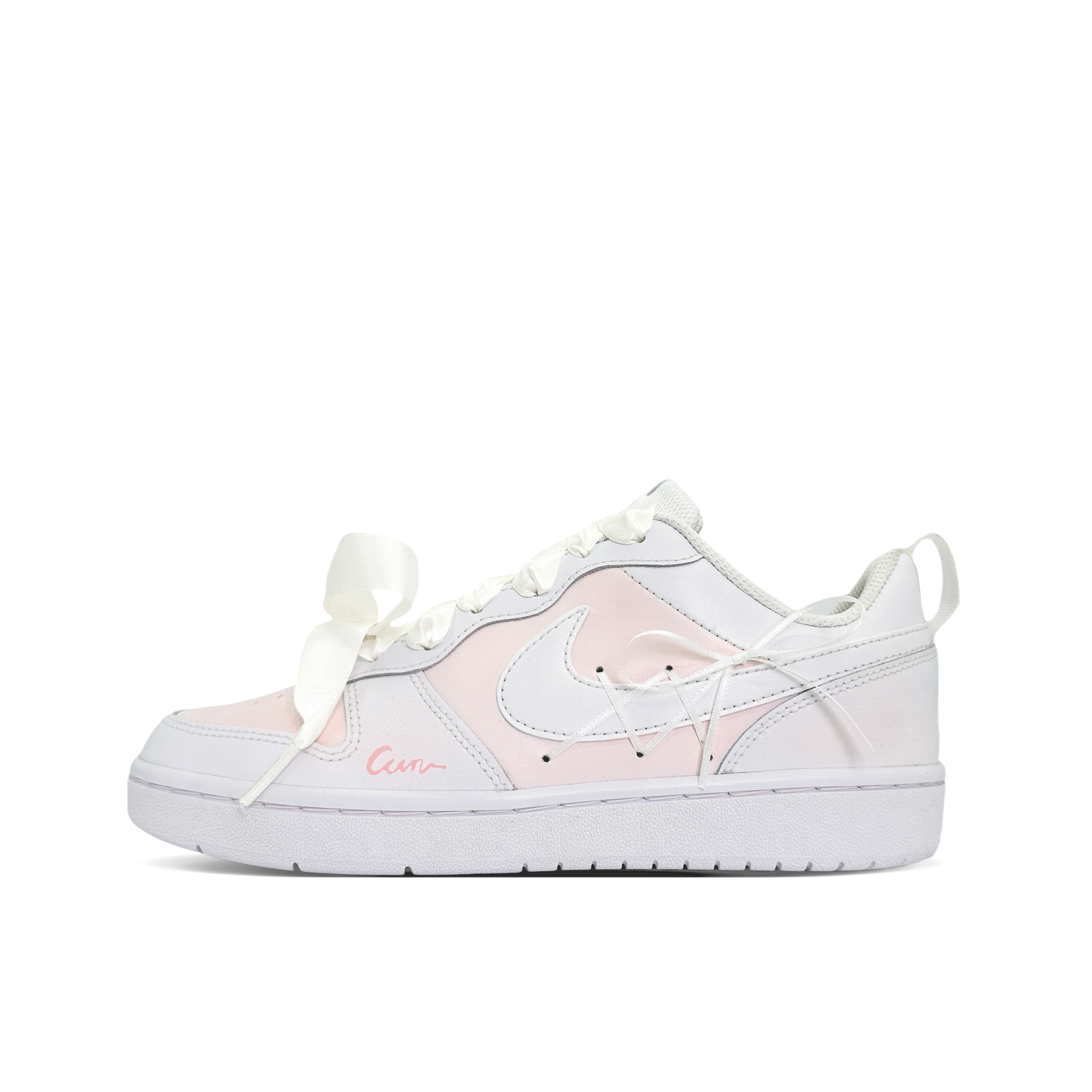 

Кроссовки Nike Court Borough Skateboard Shoes Women's Low-Top White Pink, Розовый, Кроссовки Nike Court Borough Skateboard Shoes Women's Low-Top White Pink