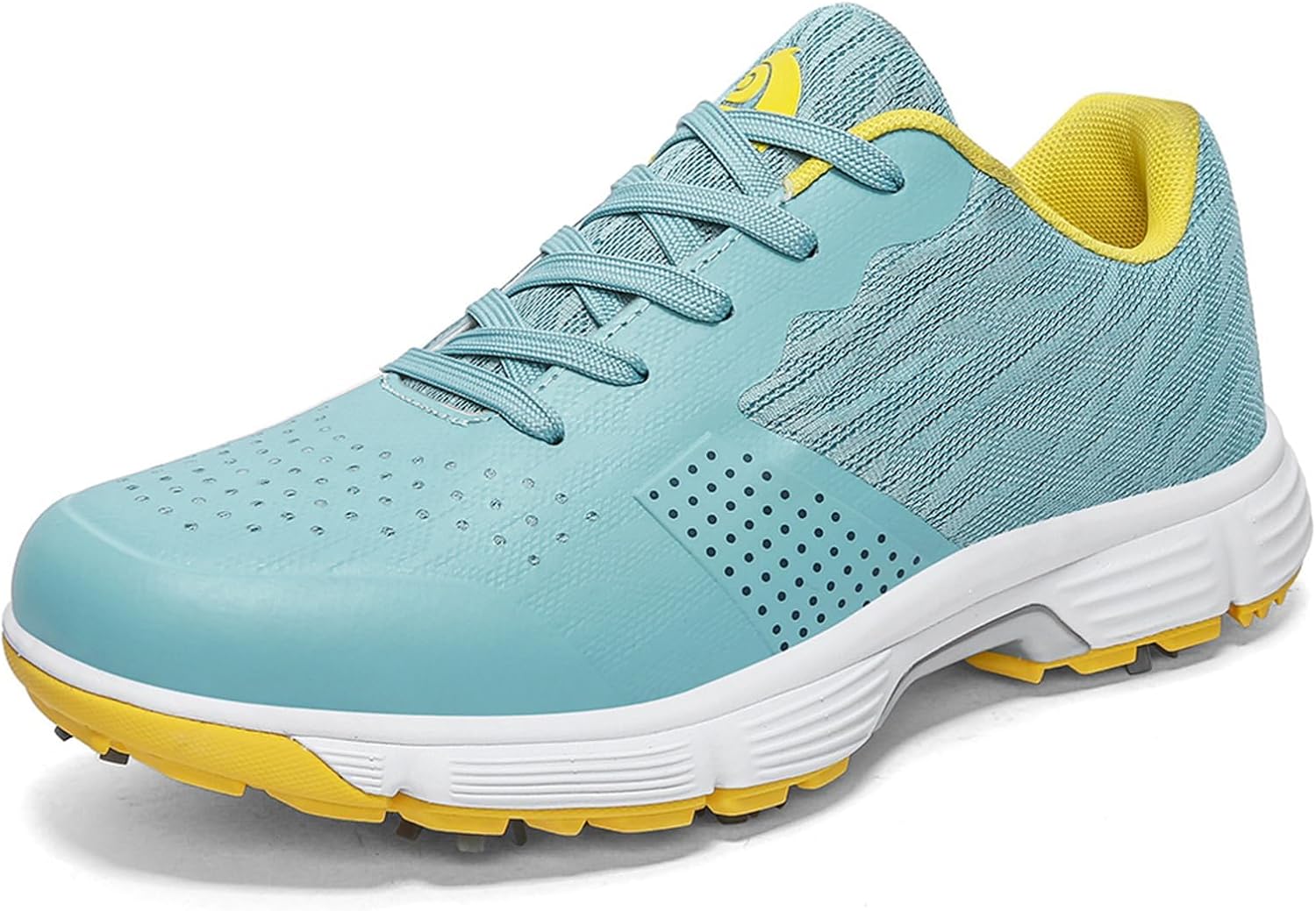 

Гольф обувь для мужчин Профессиональная легкая обувь для гольфа Шнуровка Шипованные кроссовки для гольфистов Нескользящая дышащая обувь для ходьбы Omcam, синий