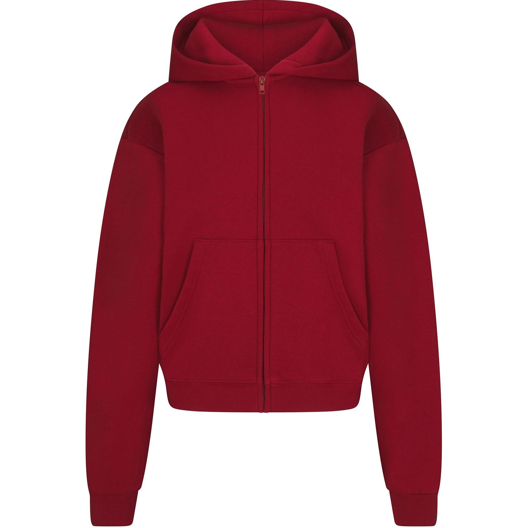 

Skims Толстовка с капюшоном на молнии Fake Day Collection FW24 COTTON FLEECE CLASSIC ZIP UP HOODIE женская BRICK Red