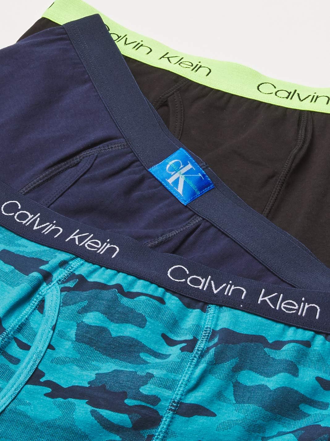 Нижнее белье для мальчиков Calvin Klein, хлопковые трусы-боксеры, 6 пар, Castlerock Grey/Moon Blue/Black Iris/Camo/Heather Grey/Black — фото 4