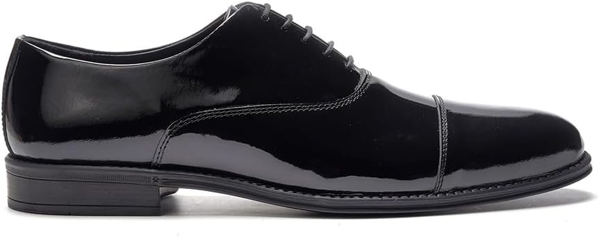 

Мужские оксфорды A. Veer Nero с застежкой на носке из лакированной кожи, Классическая формальная обувь, Высокоглянцевое покрытие с мягкой стелькой, Прочная резиновая подошва для комфорта и сцепления, черный