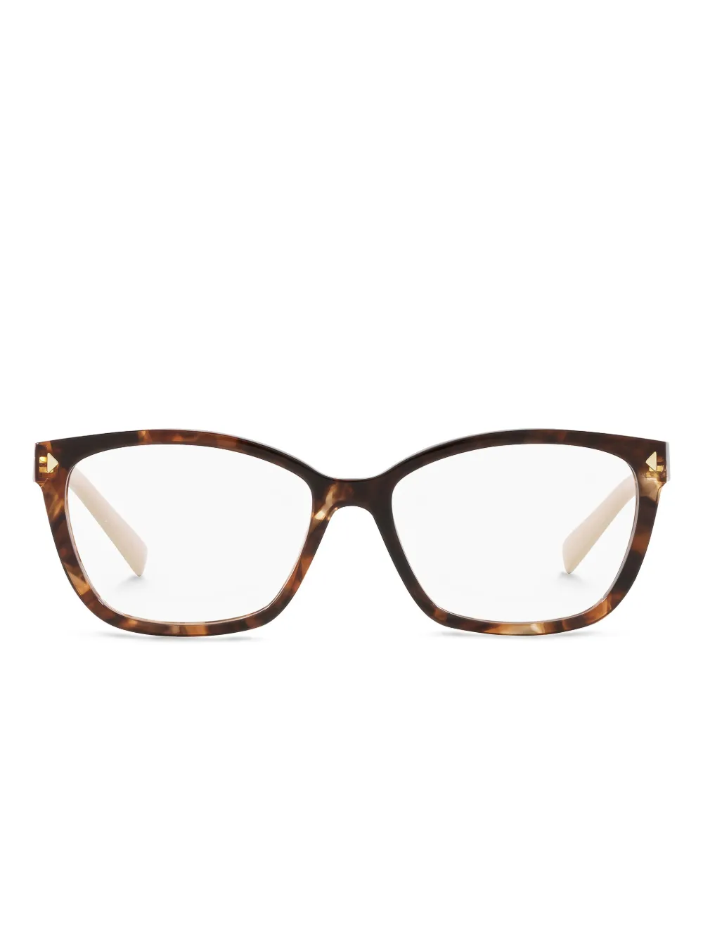 

Очки в квадратной оправе черепаховой расцветки Prada Eyewear, коричневый