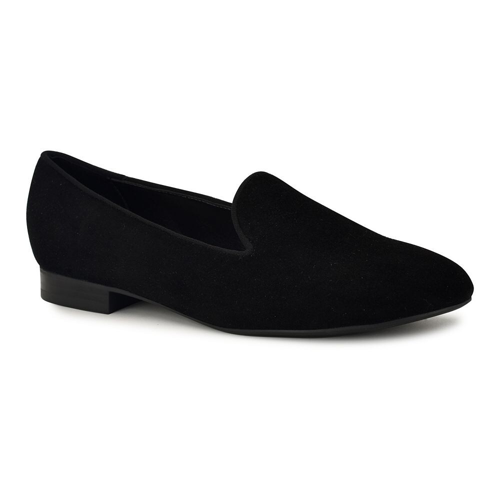 Женские слипоны на плоской подошве с круглым носком Nine West Renold, цвет Black Suede