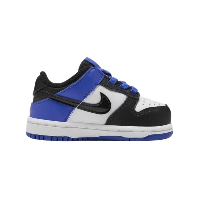 Nike Непромокаемые и дышащие низкие детские ботинки dunk slip resistant white/black/racing blue/earth crimson для малышей — фото 3