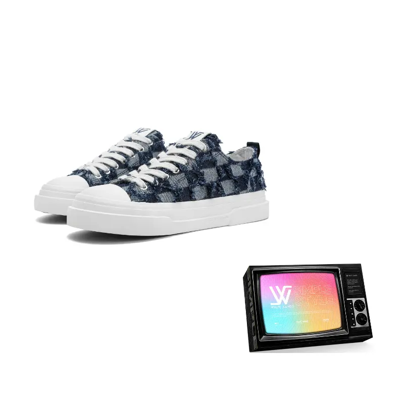 

WHITE SANDS Мужские скейтерские кроссовки в темно-синюю клетку, цвет Dark Blue Plaid