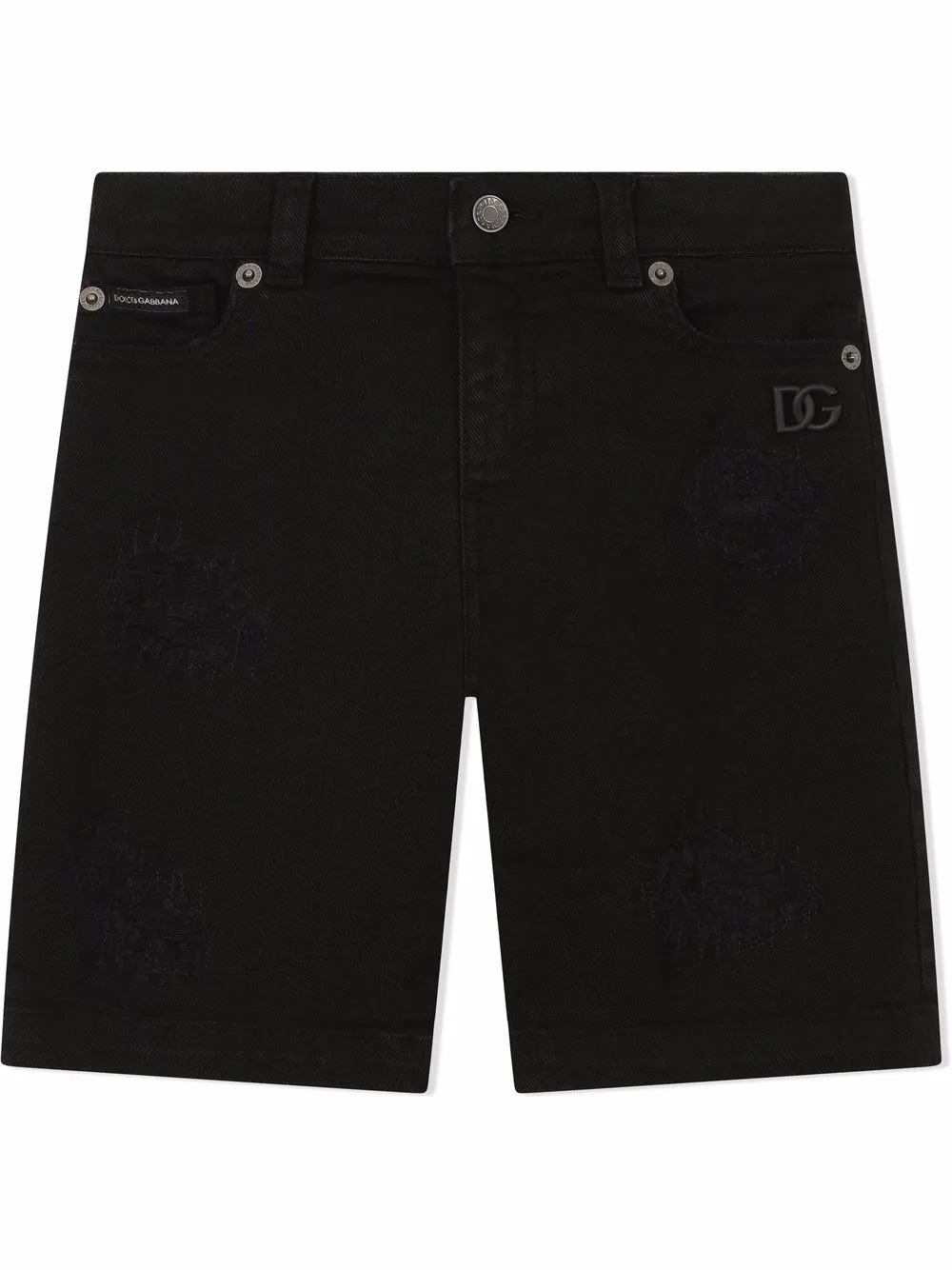 

Джинсовые шорты с эффектом потертости Dolce & Gabbana Kids, черный